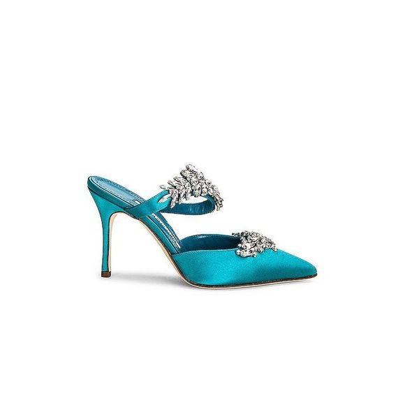 MANOLO BLAHNIK Satin Lurum 90 Heels